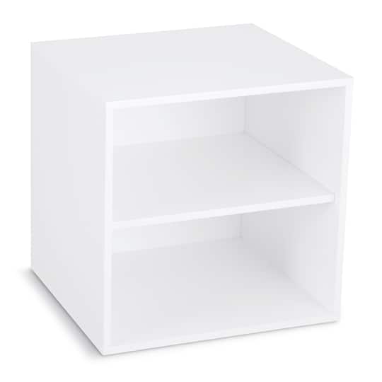 16" White Modular Cube with Shelf by Simply Tidy®